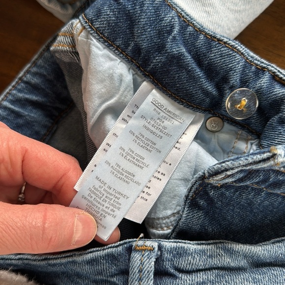 Good American cut hem cropped straight jeans 28/6 - Picture 6 of 7